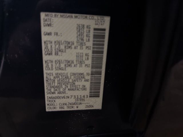 2018 Nissan Frontier SV