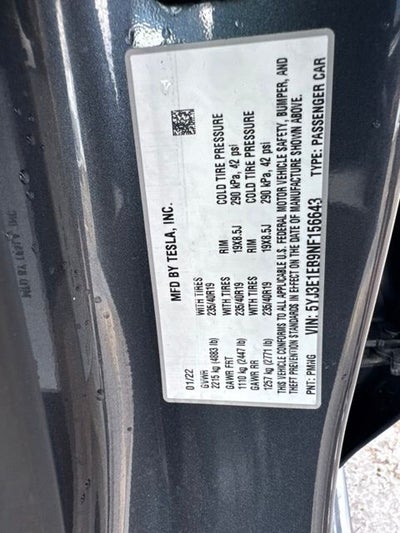 2022 Tesla Model 3 Long Range