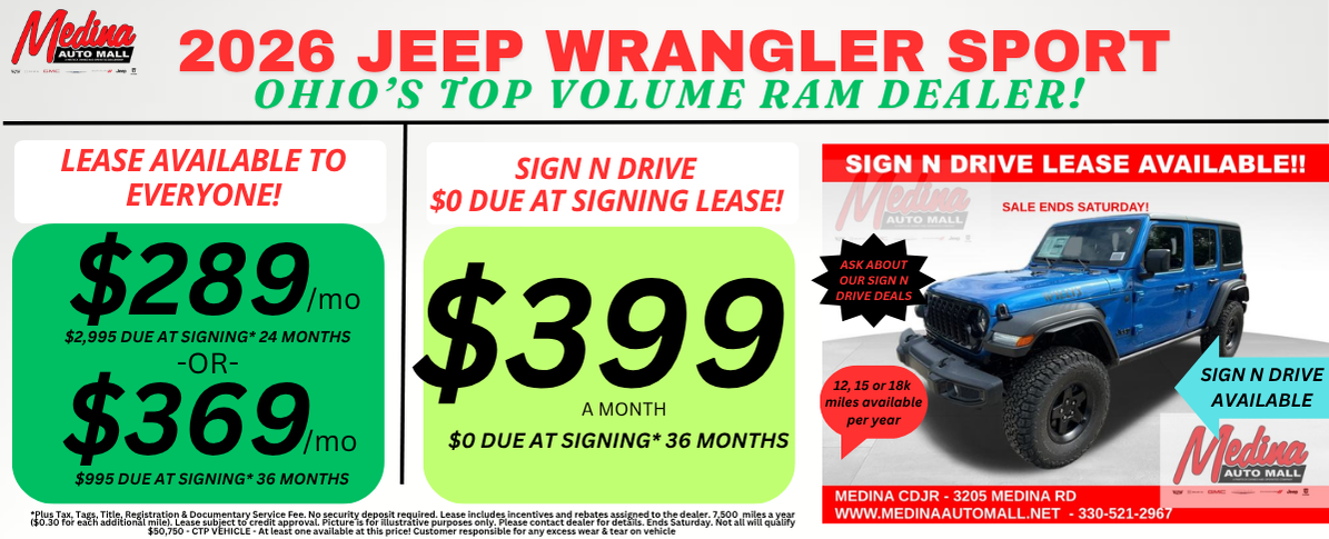 JEEP WRANGLER SPORT NEAR AKRON, CLEVELAND AND MEDINA OHIO